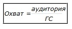 Охват - это отношение аудитории к Генеральной Совокупности