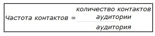 Частота контактов - это отношение количества контактов аудитории к аудитории