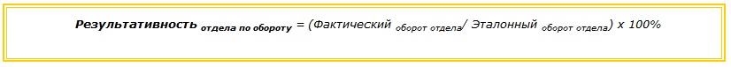Результативность отдела по обороту Как считать результативность отдела по обороту