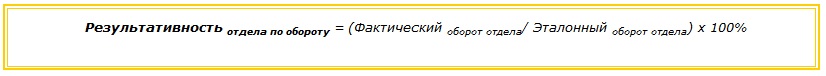 Как считать результативность отдела по обороту